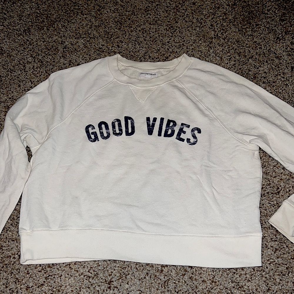 Good Vibes cropped sweatshirt. Size L